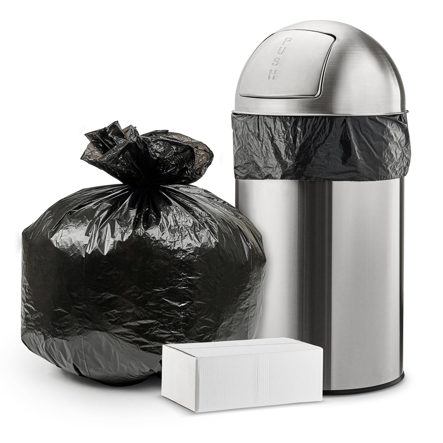 10-12 Gallon 8Mic Black Trash Bag