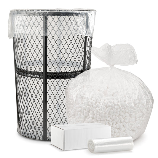 45 Gallon 1.5 Mil Clear Trash Bag