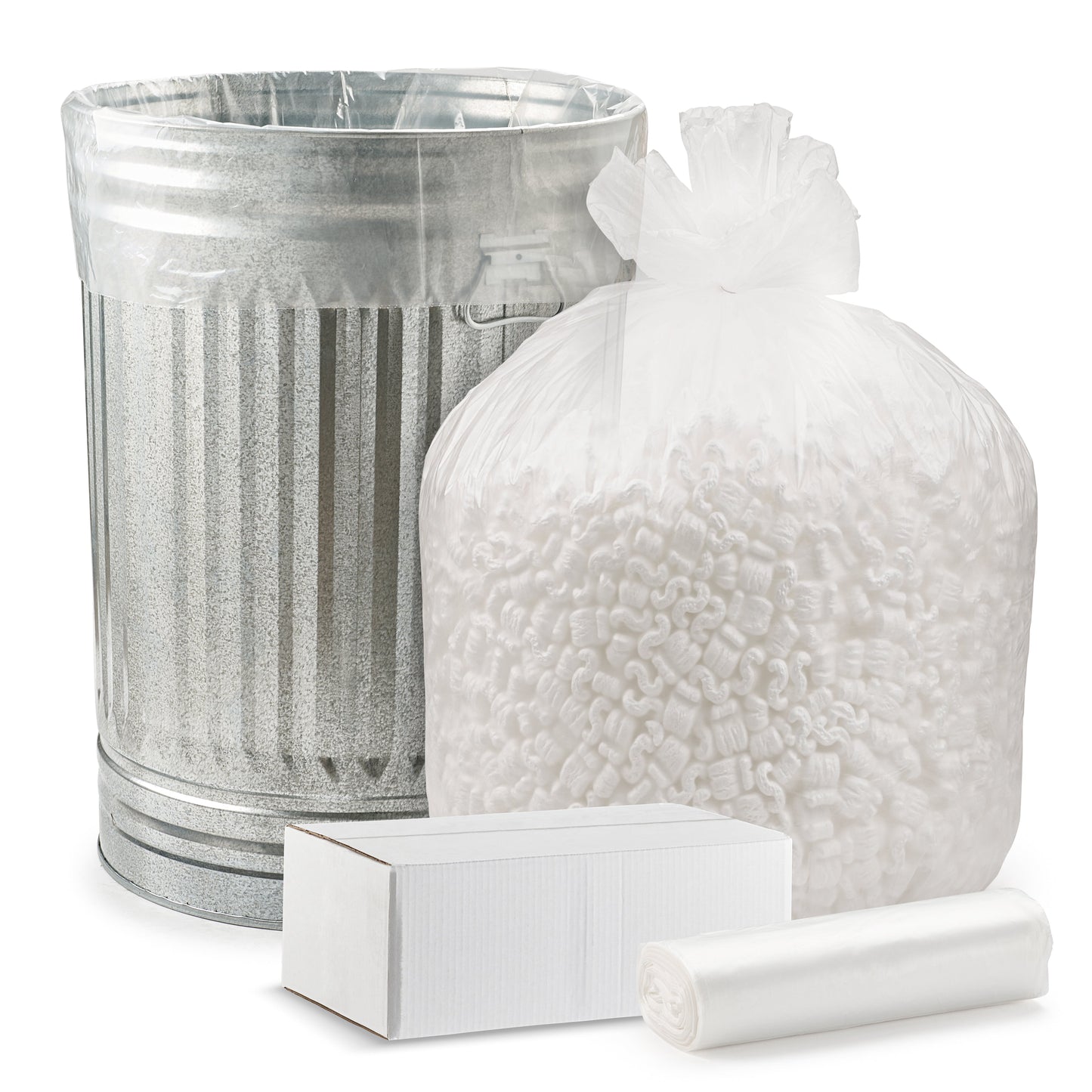 45 Gallon 10 Mic Clear Trash Bags